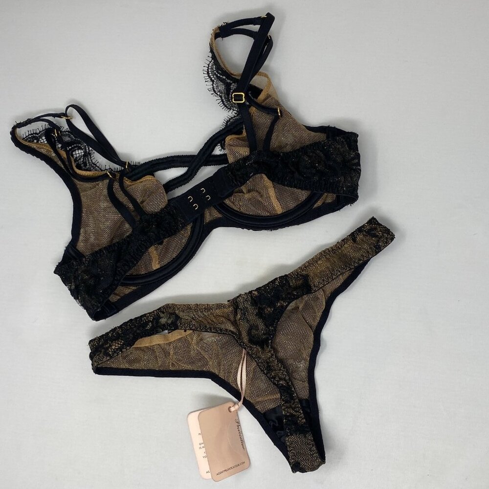 Agent Provocateur Adelia Black Gold SOIREE 34B/2 Set - Picture 12 of 16